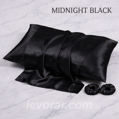 İpek Saten Yastık Kılıfı 2 Adet 50x70cm 2 Adet Saten Tokalı