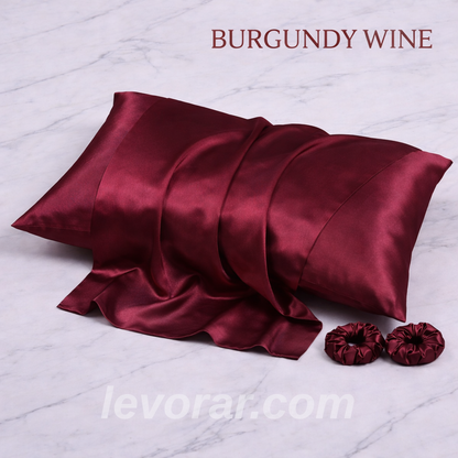 İpek Saten Yastık Kılıfı 2 Adet 50x70cm 2 Adet Saten Tokalı