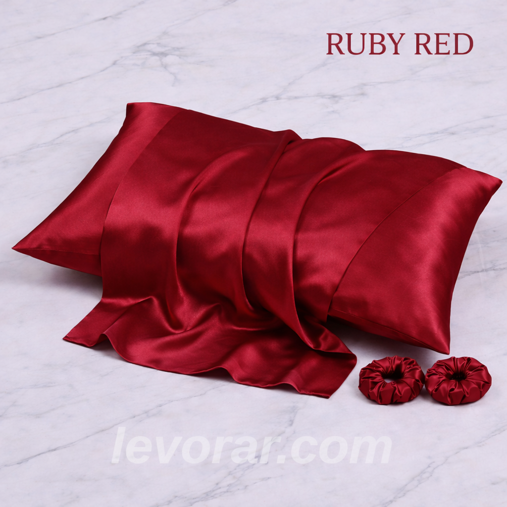 İpek Saten Yastık Kılıfı 2 Adet 50x70cm 2 Adet Saten Tokalı